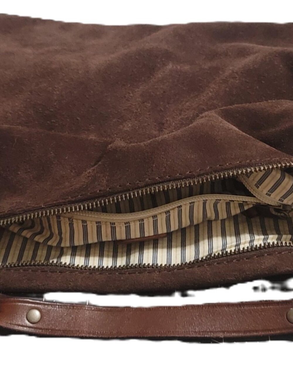 Vintage GAP Real Suede Shoulder Bag with Braided Leather Handle Discontinued Y2K - Picture 5 of 9